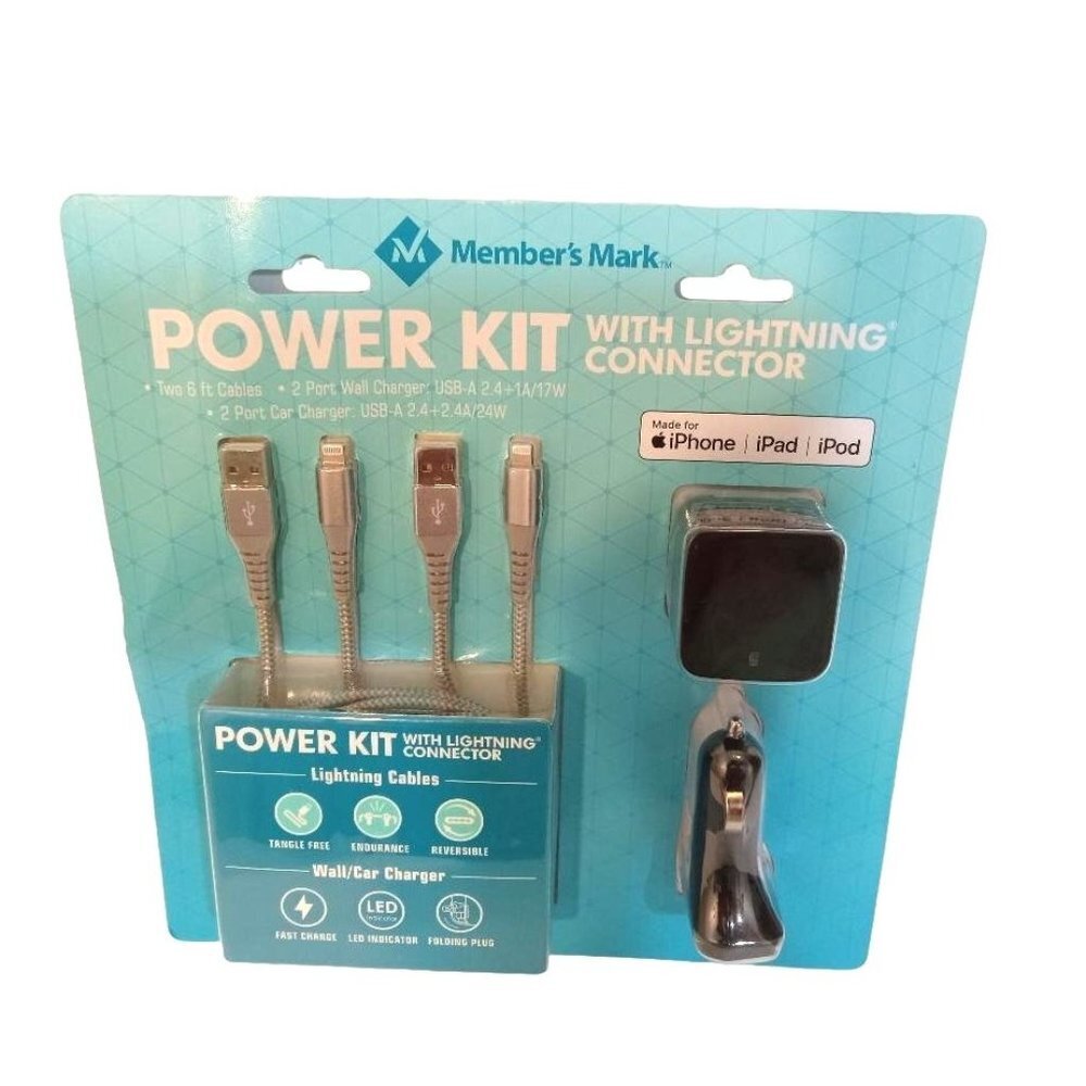 Members Mark Power Kit With Lightning Connector Made For iPhone iPad iPod